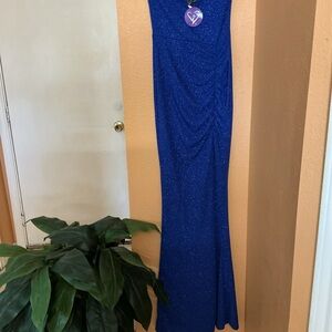 WINDSOR prom mermaid dress Elegant Blue Sparkle Gown glitter formal dress